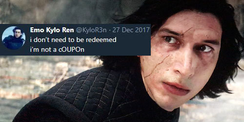 stripperskywalker:kylo ren + emo kylo ren twitter