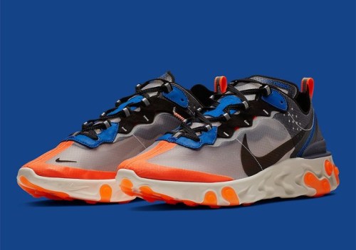 blue/orange knicks nike react element 87 runner south beach