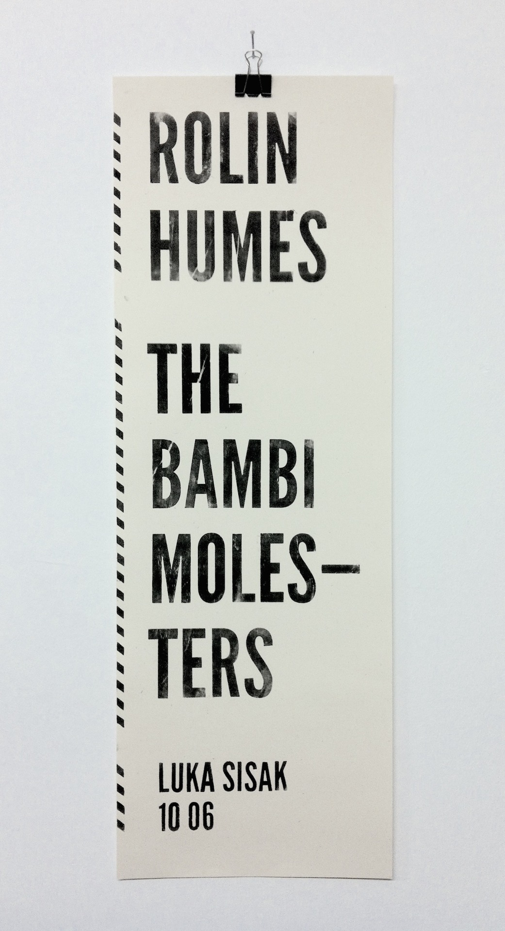 Rolin Humes / The Bambi Molesters / Sisak river port // block print on 130g paper