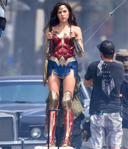 dianaprincedaily:Gal Gadot behind the scenes of ‘Wonder Woman...