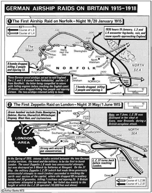 mapsontheweb:The first German airship raids over England during...