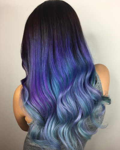 Black To Purple Ombre Hair Tumblr