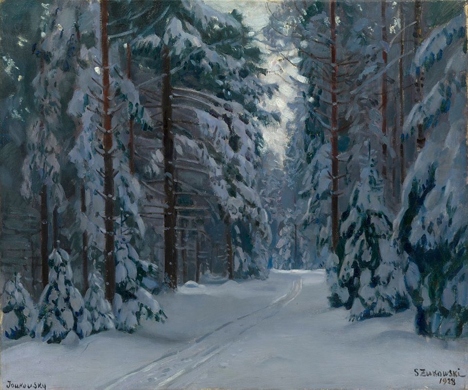 “The Snowy Road” by Stanislav Zhukovsky (1928)