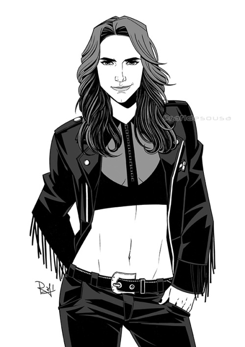 rafidesousa:Inktober. Day 8: Star.Melanie Scrofano as Wynonna...