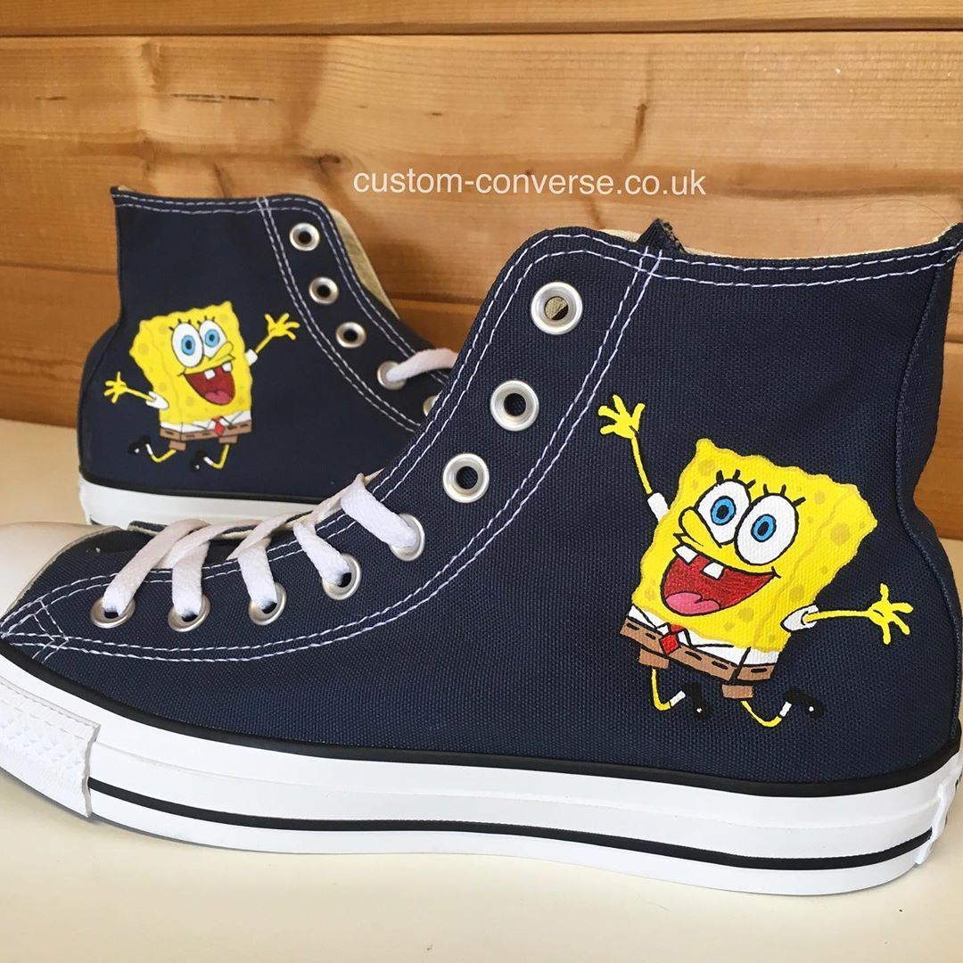  Spongebob  Squarepants on Navy High Tops at Custom 