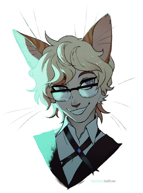 lingrimmart:Portraits for Fireflufferz!Pretty neko boi.