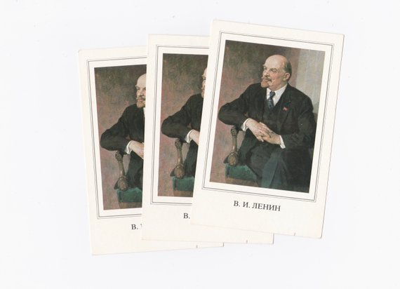 Vintage Vladimir Lenin notecards, published in 1982, artist P. Vasiliev (buy)