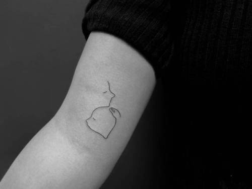 By Lily Gloria, done at Sayagata Tattoo, Melbourne.... geometric shape;small;mother daughter;family;line art;inner arm;tiny;hand poked;ifttt;little;minimalist;fine line;continuous line;lilygloria;line