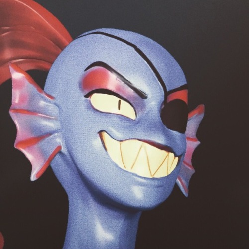 akapost:doodles of Undyne (and some work I made with Sculptris)