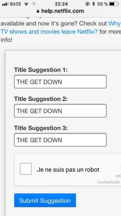 how to let netflix know you want the get down to get a second season