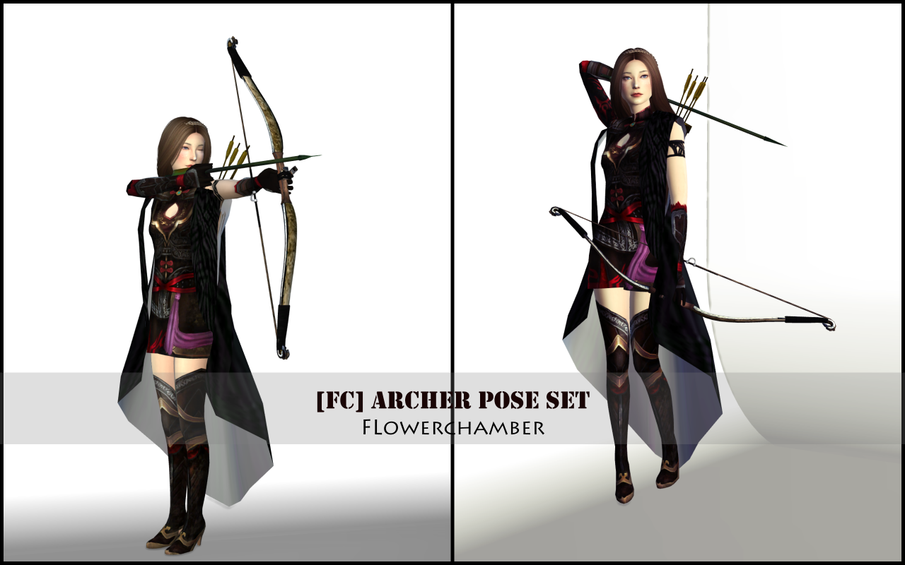 10. Archer Pose Set by flowerchamber.
