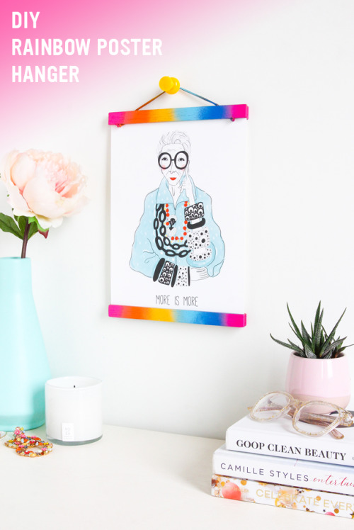 DIY rainbow poster hanger frame wall decor home decor bedroom room decor interior art tutorial craft