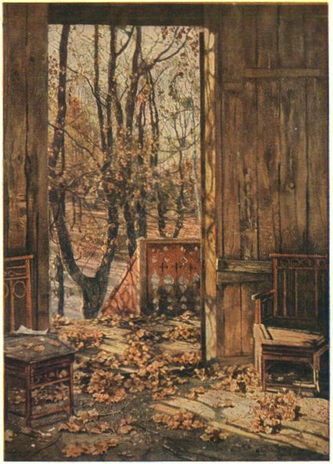 Isaak Brodsky, “Fallen Leaves” (1915) - vintage Soviet postcard