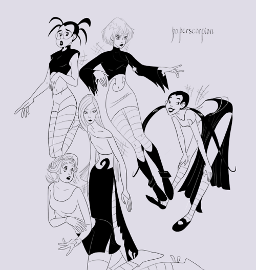 inktober w.i.t.c.h. will irma taranee cornelia hay lin witches my art Halloween