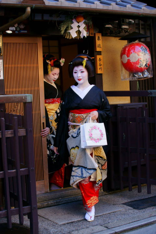 Geiko Mameharu and Maiko Mamechika - Gion Kobu (via 京都祇園　始業式 - マロン＆プリンのフォト(日の出)日記 - Yahoo!ブログ)
