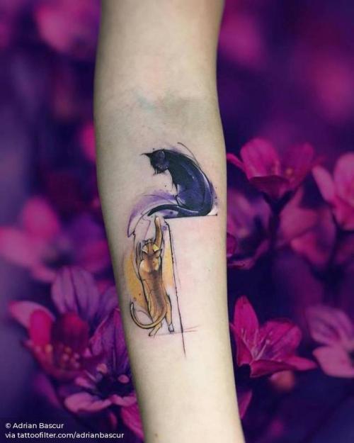 watercolor tattoo cat