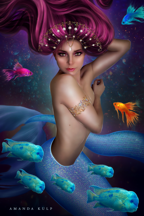 “Naiad Queen” manipulation I created in Photoshop CC2017. I...