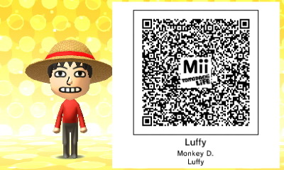 WJSwan's Tomodachi Life — Monkey D. Luffy Mii for your Island ...