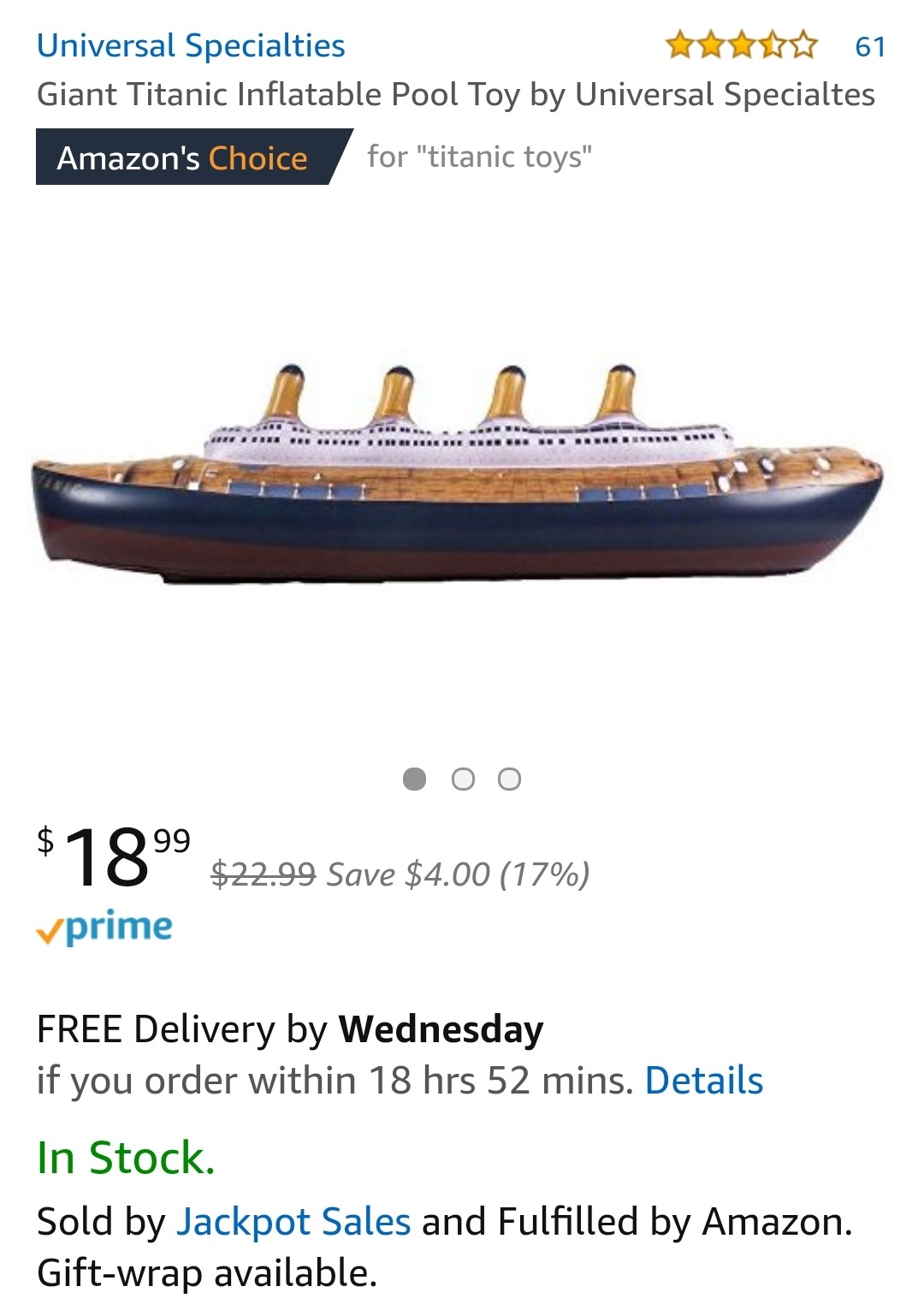 titanic inflatable pool toy