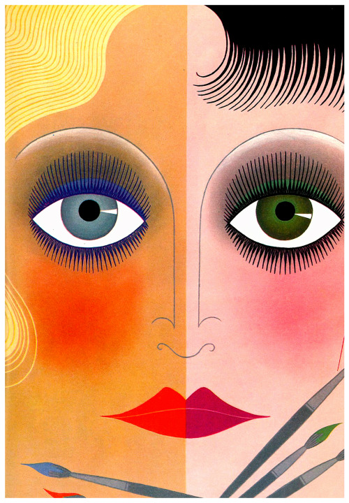 robertocustodioart:The Janus Face by Erté 1968