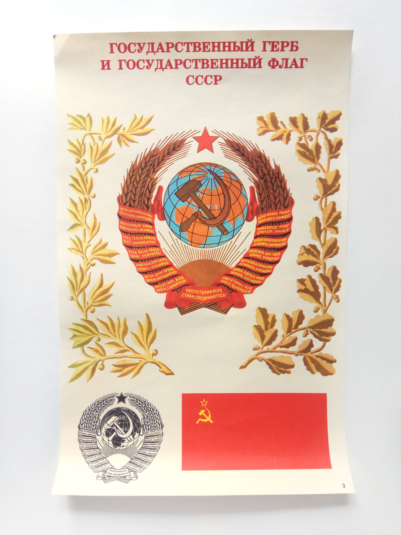 Vintage poster - emblems and patterns of the Soviet Union. Designed by L. Kirillov and E. Sumatokhin, 1988 (buy here)