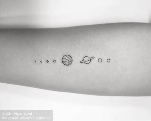 Minimalist Solar System Temporary Tattoo  neartattoos