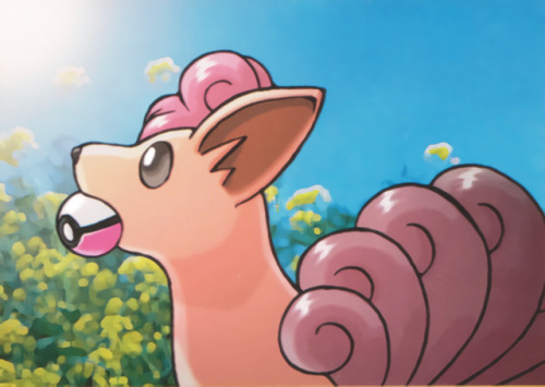 hirespokemon:circa 1998, Blaine’s Vulpix  カツラのロコン by Ken...