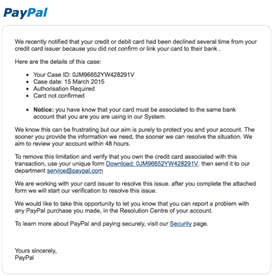 paypal chargeback scams