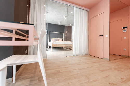 Pink And Grey Home Interiors With Cool Unique Design...