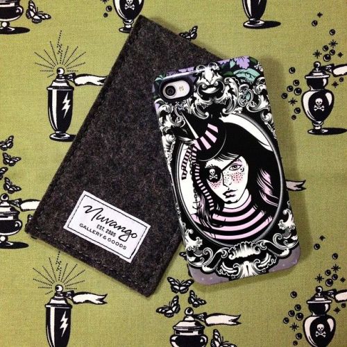 misocraftyknits Neptunia Von Black Tula Pink iPhone case Apple Neptunia black goth art pattern Instagram