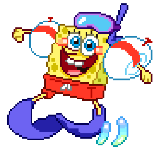 spongebob, summer, pixel art, cartoon, transparent. fuckyeah-pixels.tumblr....