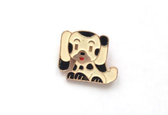 Cute spotted puppy enamel pin