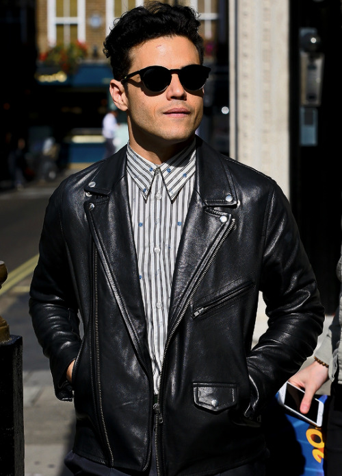 henryscavills:RAMI MALEKleaving Global Studio after promoting...