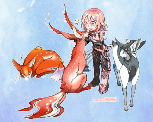 Warframe operator Kavat commission Type:Chibi-A mine