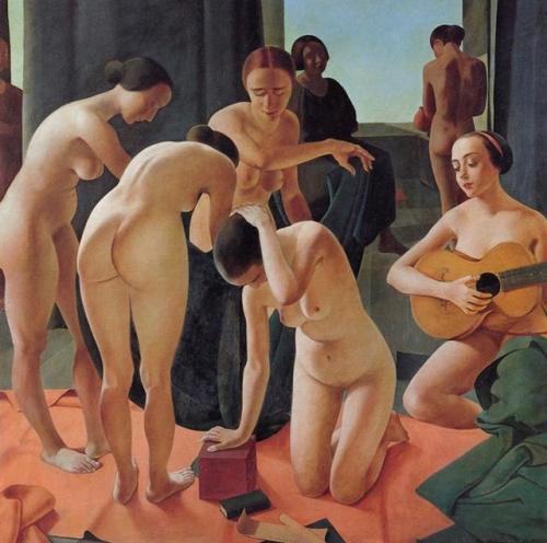 colin-vian: Felice Casorati, Concerto, 1924.