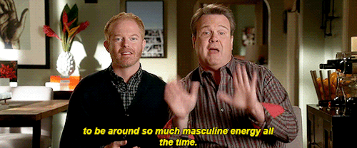 Gay TV dads Modern Family too much masculine energy funny gif