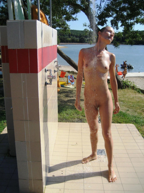 Sexy slut having a shower