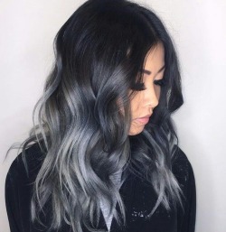 Image result for black and gray hair tumblr