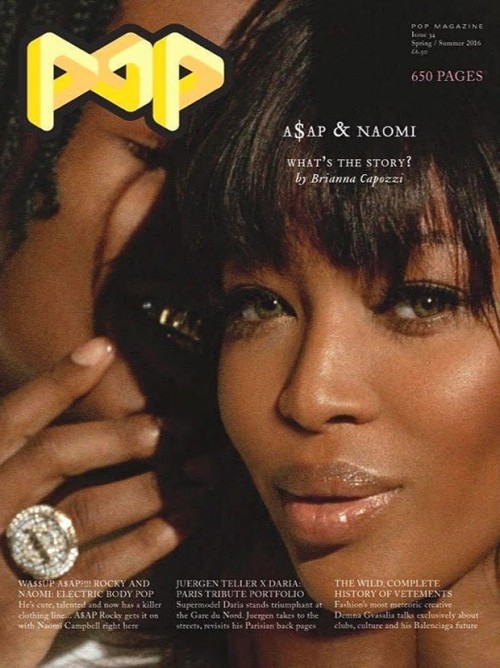 billidollarbaby:A$AP Rocky x Naomi Campbell for POP Magazine...