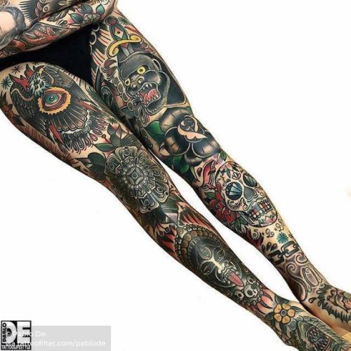 By Pablo De, done at Tattoo Lifestyle, Livorno.... leg sleeve;pablode;traditional;huge;facebook;twitter
