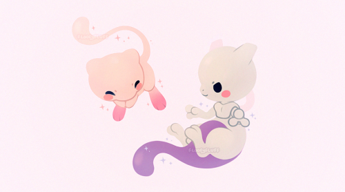 my art mew mewtwo pokemon