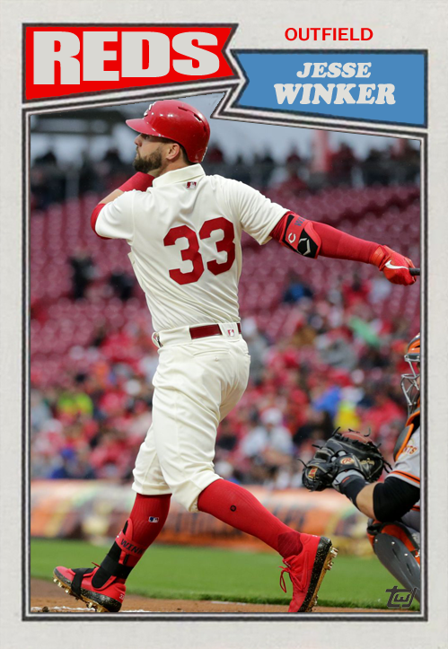 Fun Cards: 2019 Reds, 1987 Topps football style: Derek Dietrich