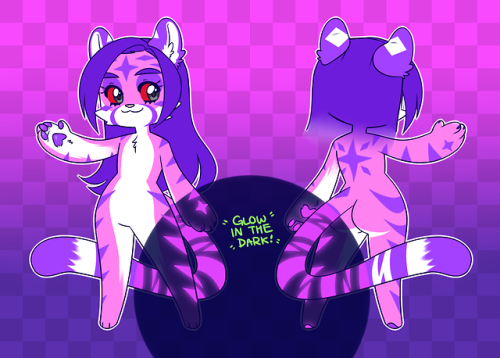 anthro fursona tiger furry tiger fursona glow in the dark neon reference ref velvet (oc) kemono