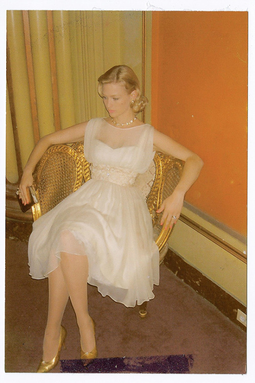 avagardner:January Jones during a costume fitting for Mad Men