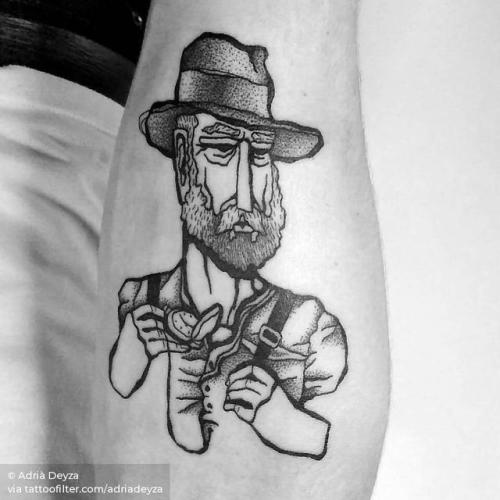 By Adrià Deyza, done at Unikat Tattoos, Berlin.... adriadeyza;facebook;blackwork;twitter;portrait;inner forearm;medium size;illustrative