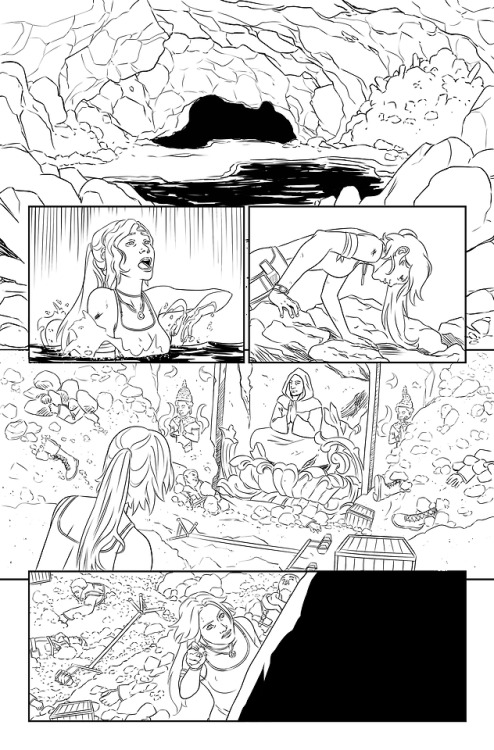 Heyyy : )A few pages from issue #2 of “Tomb Raider”. I provided...