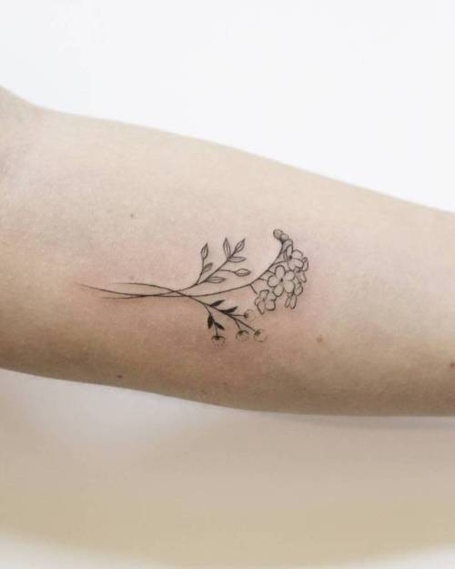 By Mariloillustration, done in Girona. http://ttoo.co/p/31241 flower;small;line art;tiny;forget me not;ifttt;little;nature;baby s breath;inner forearm;mariloalonso;fine line