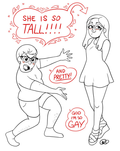 dresdoodles:my girlfriend frequently reminds me how tall I am...