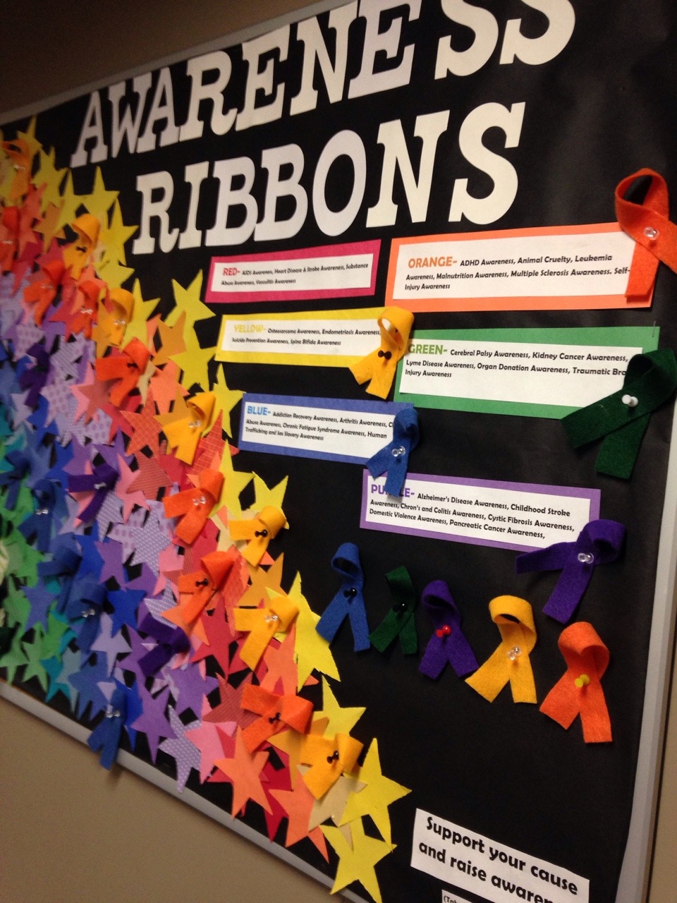 ResLife Crafts — taylordonahue: Awareness Ribbons Bulletin Board...