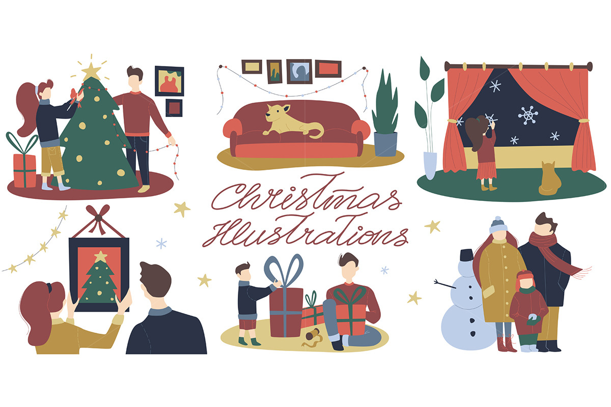 My Illustrations - Cartoon Christmas Illustrations 🥰 Holiday season...